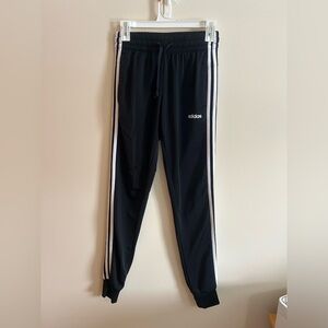 Adidas Women’s Black Joggers with White Stripes